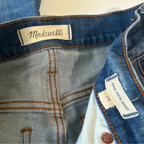 Madewell Cali Demi Boot Jeans Bronson Wash Button Front Edition, 26 - Picture 9 of 11